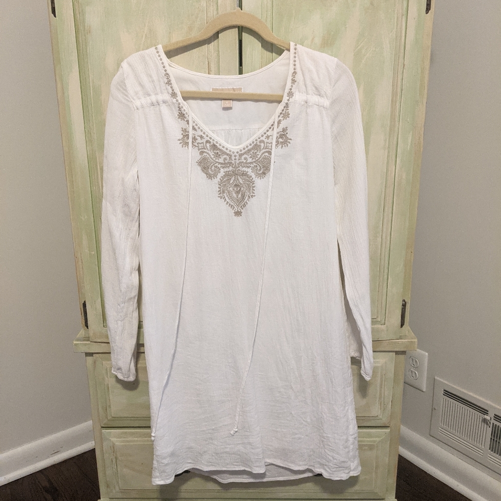Michael Kors White Cotton Swim Coverup